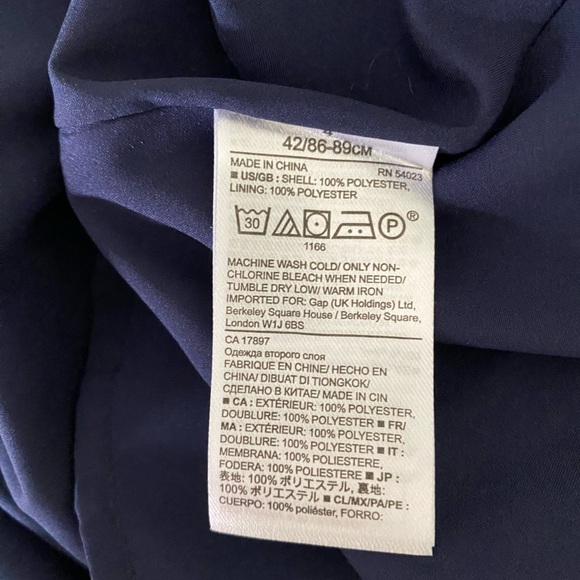 Banana Republic Navy Blue Swiss Dot Pleated Detail Dress NWT Size 4 - Picture 8 of 9